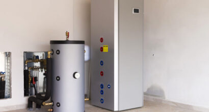 heat pump air - water in the boiler room
